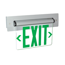  NX-813-LEDGCW - Recessed Adjustable LED Edge-Lit Exit Sign, AC Only, 6" Green Letters, Single Face / Clear