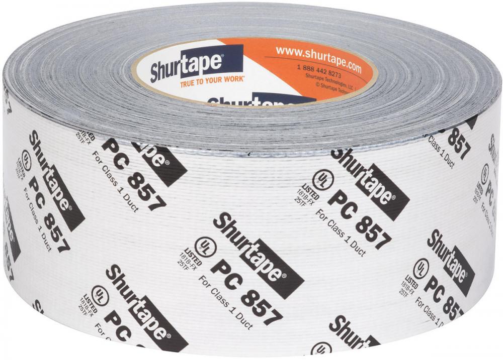 PC 857 UL 181B-FX Listed/Printed Duct Tape - Silver Metal Printed - 14 mil - 72m