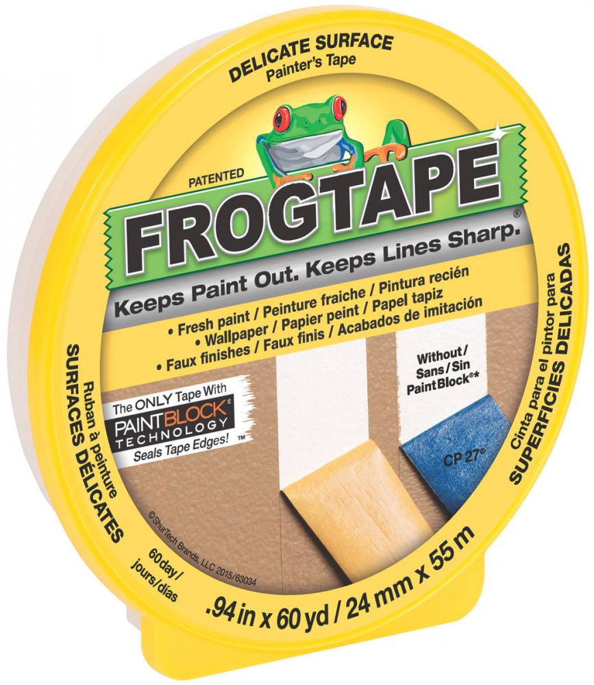 CF 160 / FrogTape Painter&#39;s Tape - Delicate Surface - Yellow - 3.6 mil - 24mm x
