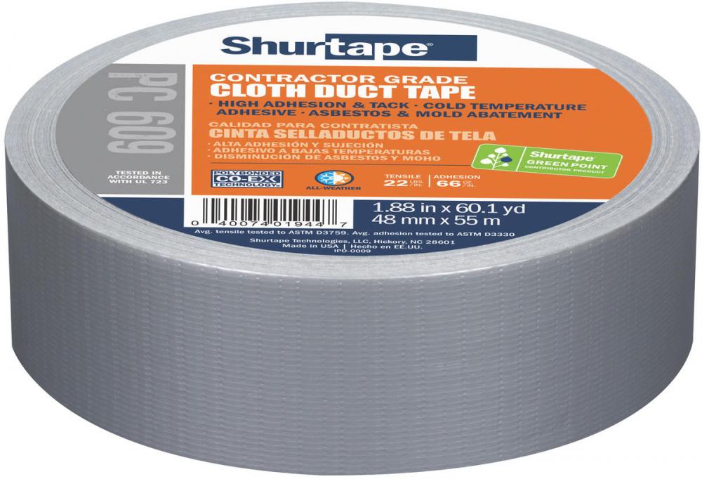 PC 609 Performance Grade, Co-Extruded Cloth Duct Tape - Silver - 10 mil - 48mm x