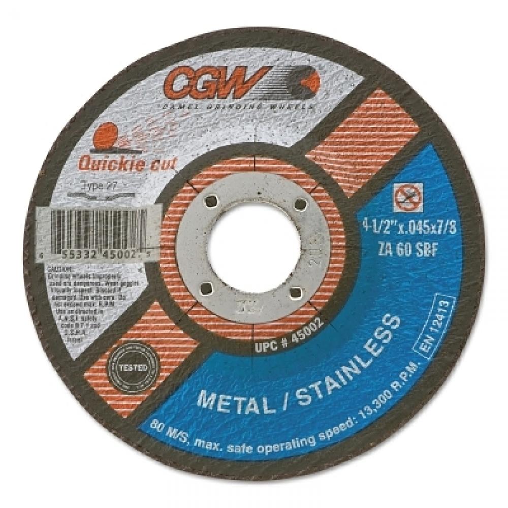 CGW Abrasives Quickie Cut Extra Thin Type 27 Cut-Off Wheels CGW Abrasives Quickie Cut Extra Thin Type 27 Cut-Off Wheels
