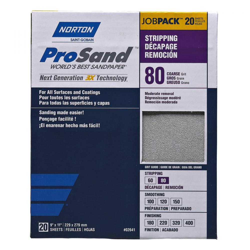 9 x 11 In. ProSand Paper Sheet P80 Grit A259PS AO