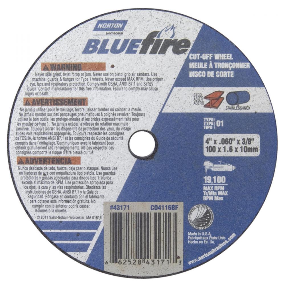4 x .060 x 3/8 In. BlueFire Cut-Off Wheel 46 X T01/41