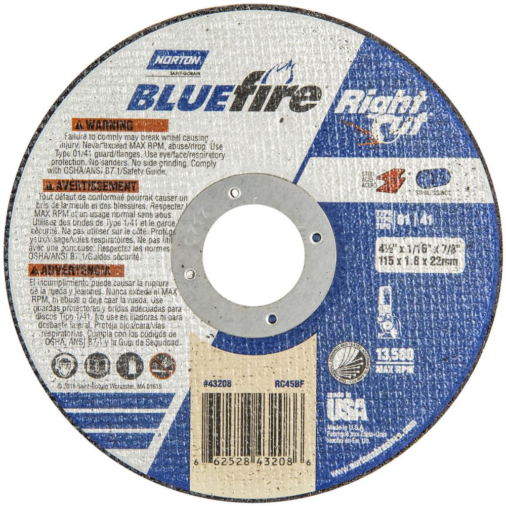 4-1/2 x 1/16 x 7/8 In. BlueFire RightCut Cut-Off Wheel 36 Q T01/41