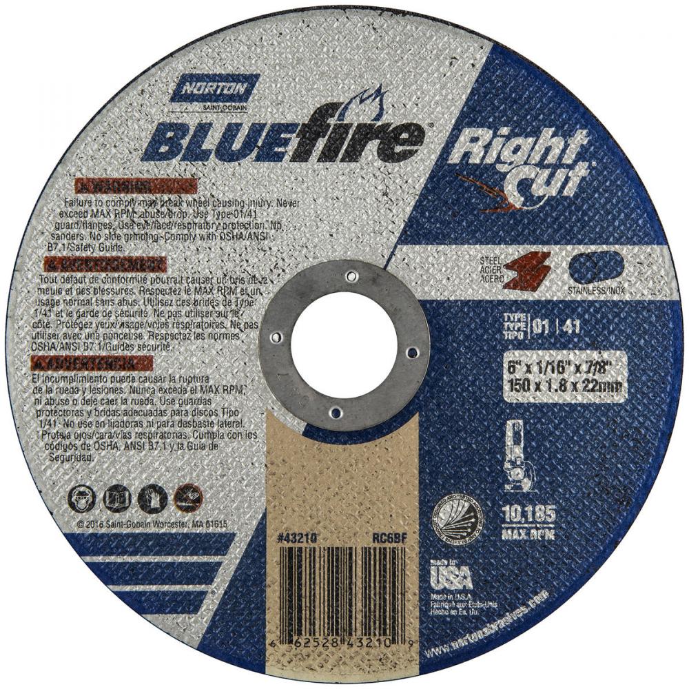 6 x 1/16 x 7/8 In. BlueFire RightCut Cut-Off Wheel 36 Q T01/41