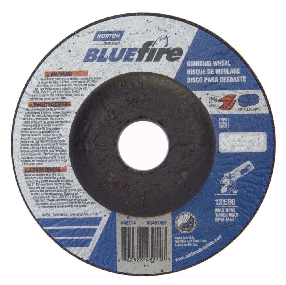 4-1/2 x 1/4 x 7/8 In. BlueFire Grinding Wheel 24 S T27