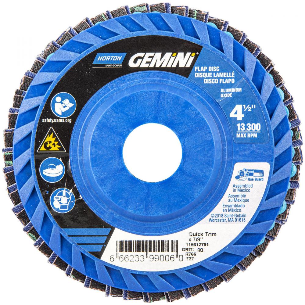 4-1/2 x 7/8 In. Neon Plastic Flat Flap Disc T27 P80 Grit R766 ZA