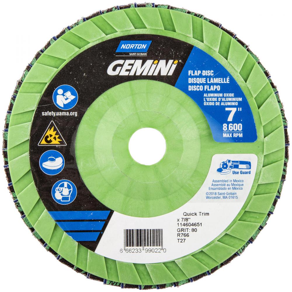 7 x 7/8 In. Gemini Plastic Flat Flap Disc T27 P80 Grit R766 ZA