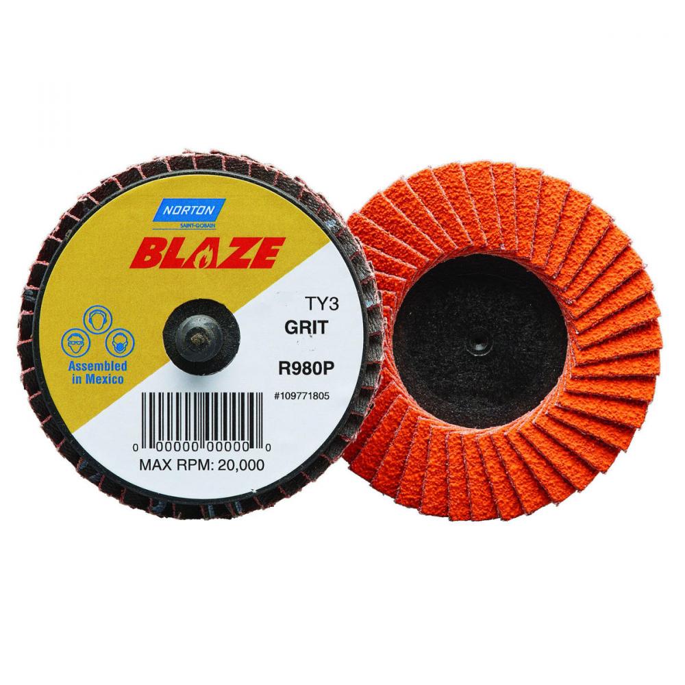 2 In. Blaze Plastic Flat Mini Flap Disc Type III T27 36 Grit R980P CA