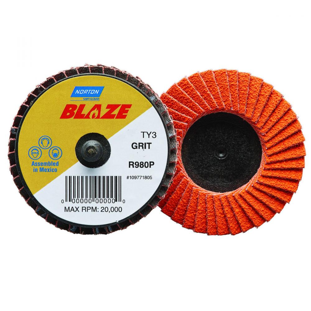 2 In. Blaze Plastic Flat Mini Flap Disc Type III T27 120 Grit R980P CA