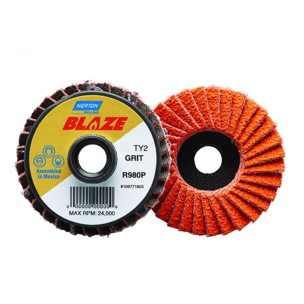 2 In. Blaze Plastic Flat Mini Flap Disc Type II T27 120 Grit R980P CA