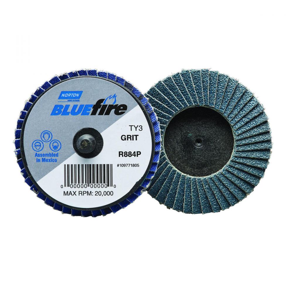 2 In. BlueFire Plastic Flat Mini Flap Disc Type III T27 P36 Grit R884P1 ZA