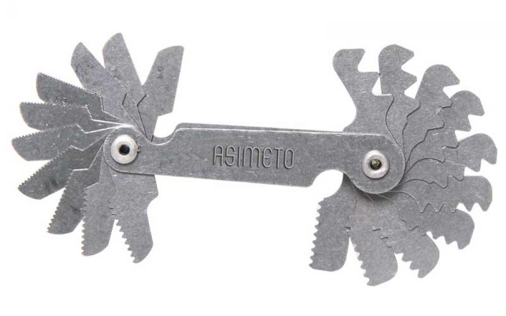 Asimeto 7605510 22 Leaf 0.35 - 6mm 60 Deg. Metric Screw Pitch Gauge