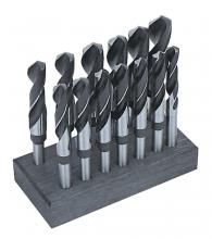 Sowa Tool 107-227 - Quality Import 17/32" - 1" 13pc HSS 1/2" Prentice Drill Set On Wooden Block