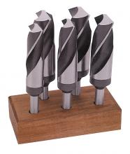 Sowa Tool 107-228 - Quality Import 1" - 1-1/2" 5pc HSS 1/2" Prentice Drill Set On Wooden Block