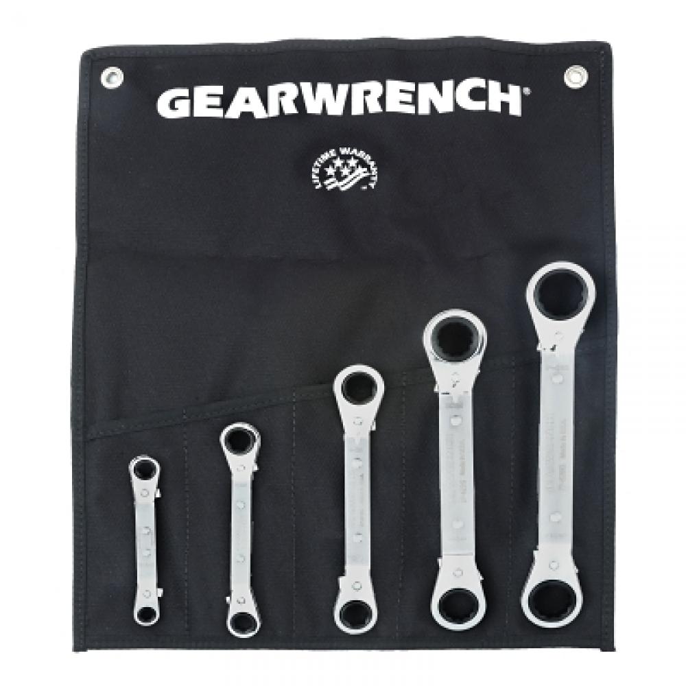 GEARWRENCH 6 & 12 Point SAE 25 Offset Laminated Ratcheting Box Wrench Sets