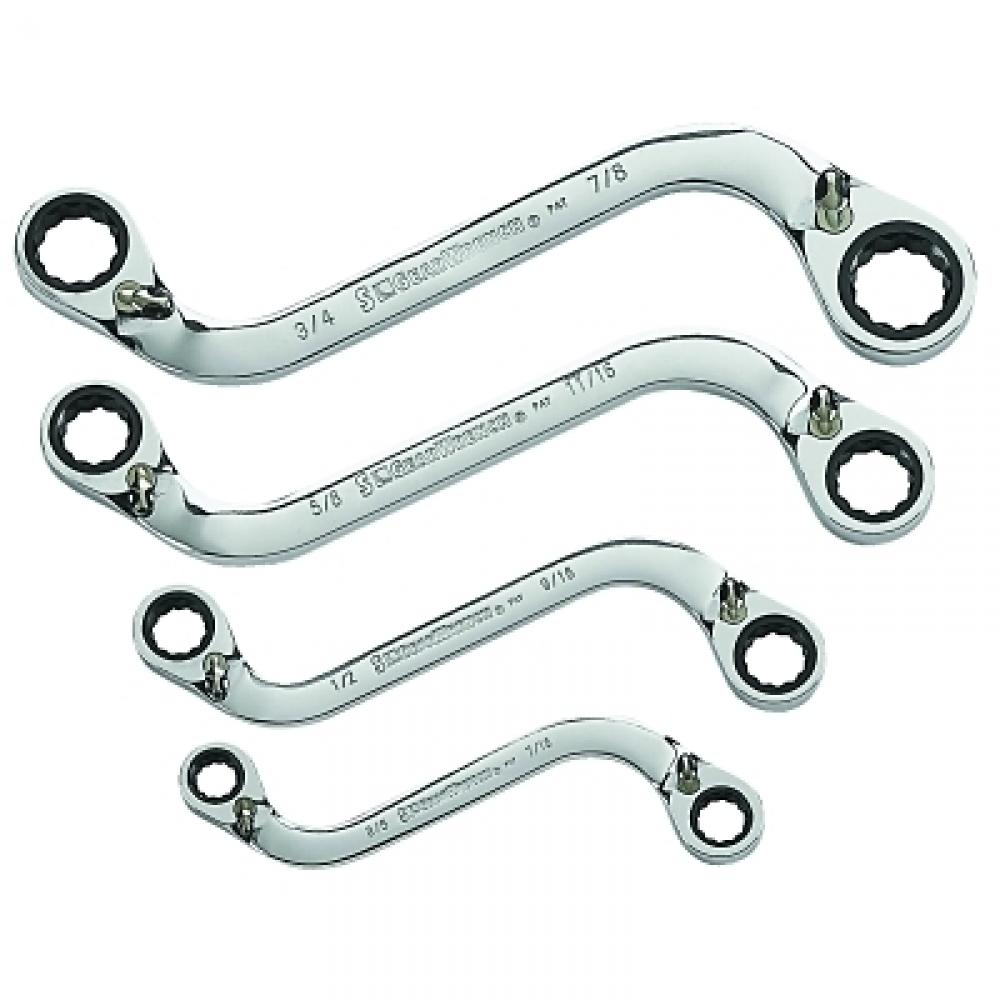 GEARWRENCH 4 Pc. &#34;S-Shaped&#34; Reversible Double Box Ratcheting Wrench Sets