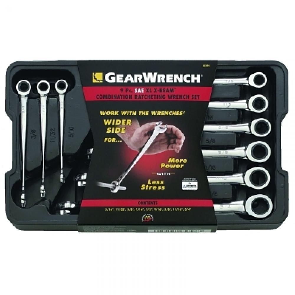 GEARWRENCH 9 Pc. XL X-Beam Combination Ratcheting Wrench Sets