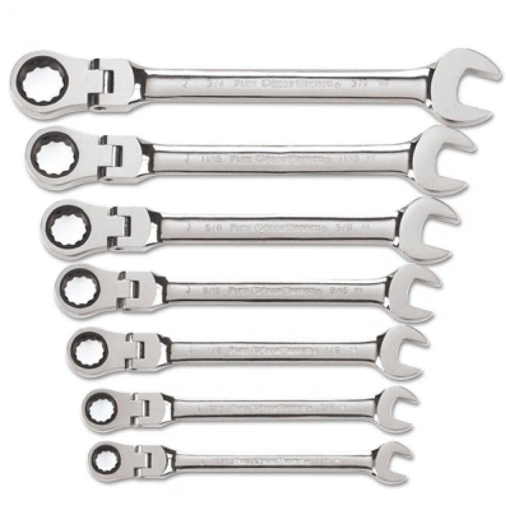 GEARWRENCH 7 Pc. Flex Combination Ratcheting Wrench Set