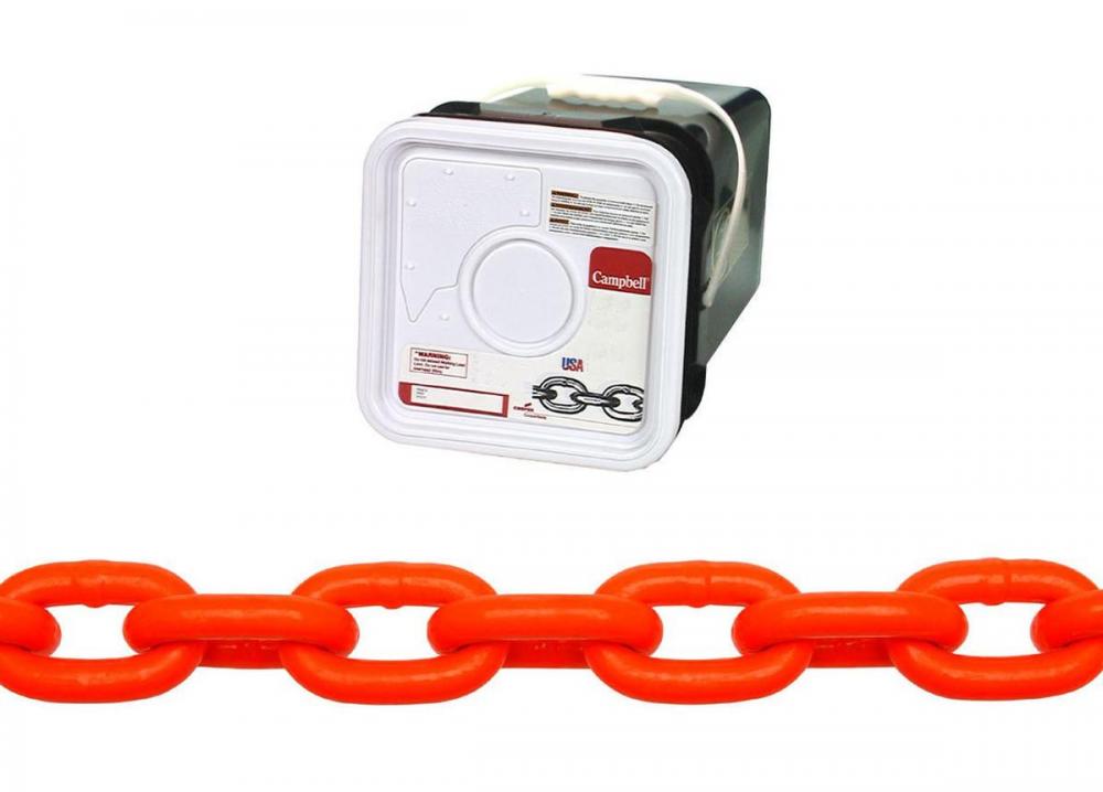 CHAIN,5/16 SQ HI-VIS PC 75FT PAIL