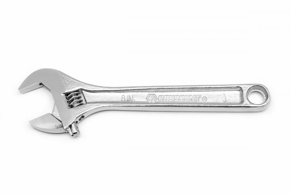 CRESCENT,8&#34; ADJUSTABLE WRENCH,CHROME