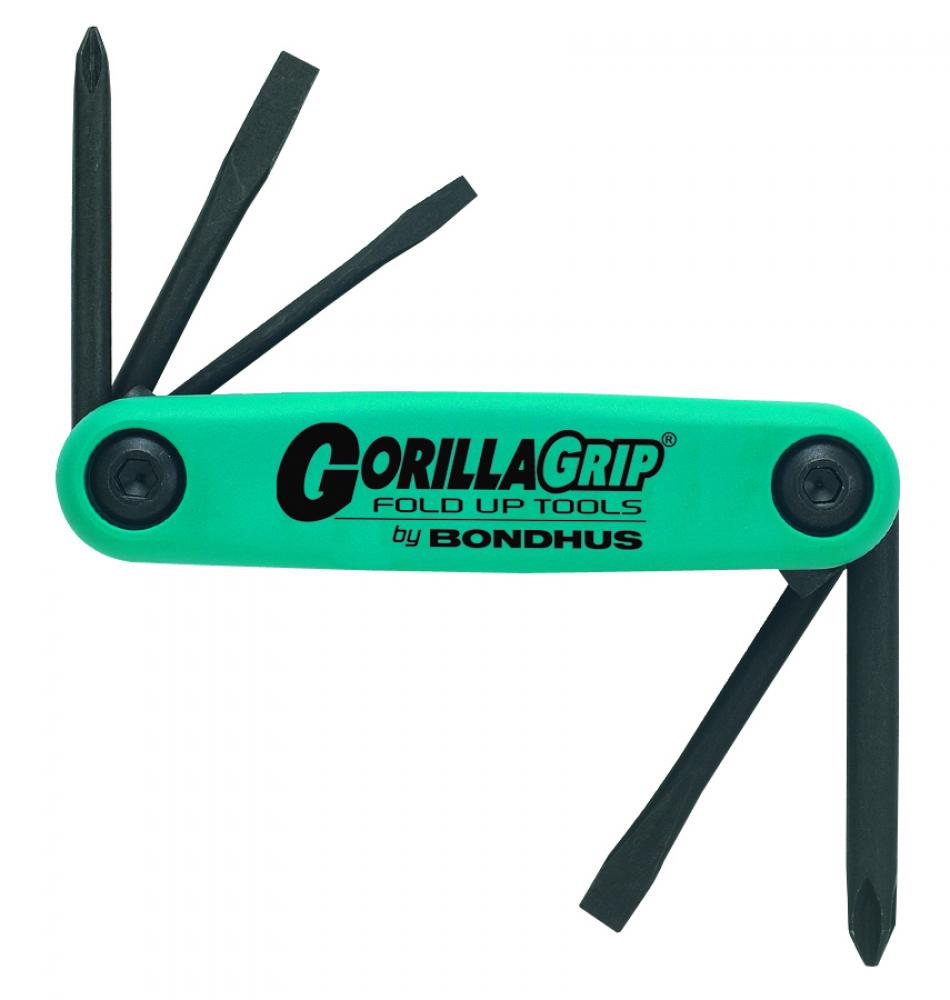 Set 5 Utility GorillaGrip Fold-up Tools PH#1, #2, SL1/8, 3/16, 1/4