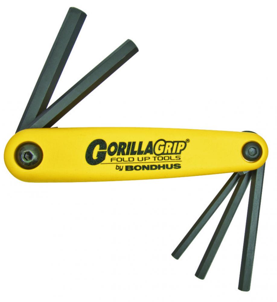 Set 5 Hex GorillaGrip Fold-up Tools 3/16-3/8&#34;