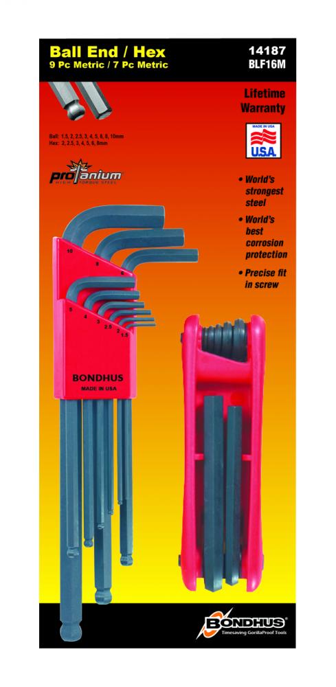 Bonus Pack - Ball End L-wrench Set 10999 (1.5-10mm) & GorillaGrip Fold-up Set 12587 (2-8mm)