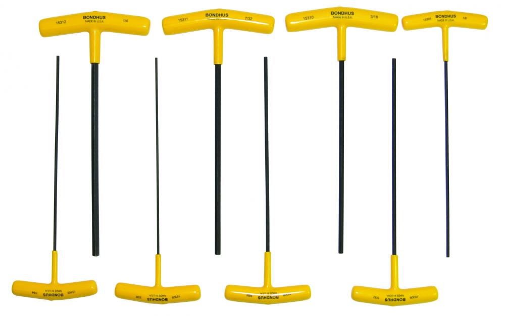 Set 8 Hex T-Handles 9&#34; Length 3/32-1/4&#34;