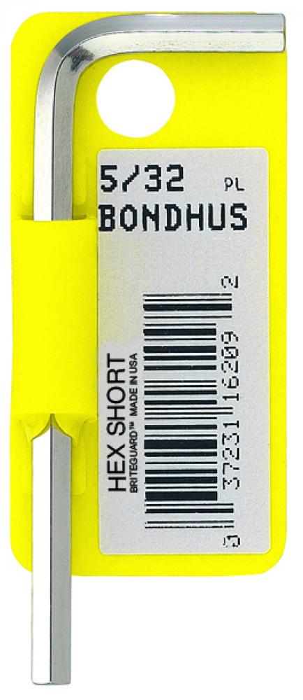 5/32&#34; BriteGuard Plated Hex L-wrench - Short - Tagged/Barcoded