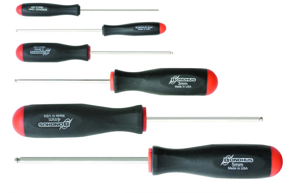 Set 6 BriteGuard Plated Ball End Screwdrivers 1.5-5mm