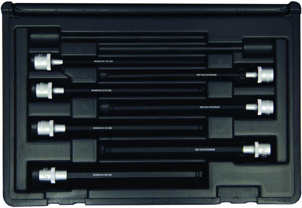 Set 7 ProHold Ball Bits 6&#34; (1/8-3/8&#34;) w/Sockets in Molded Black Case