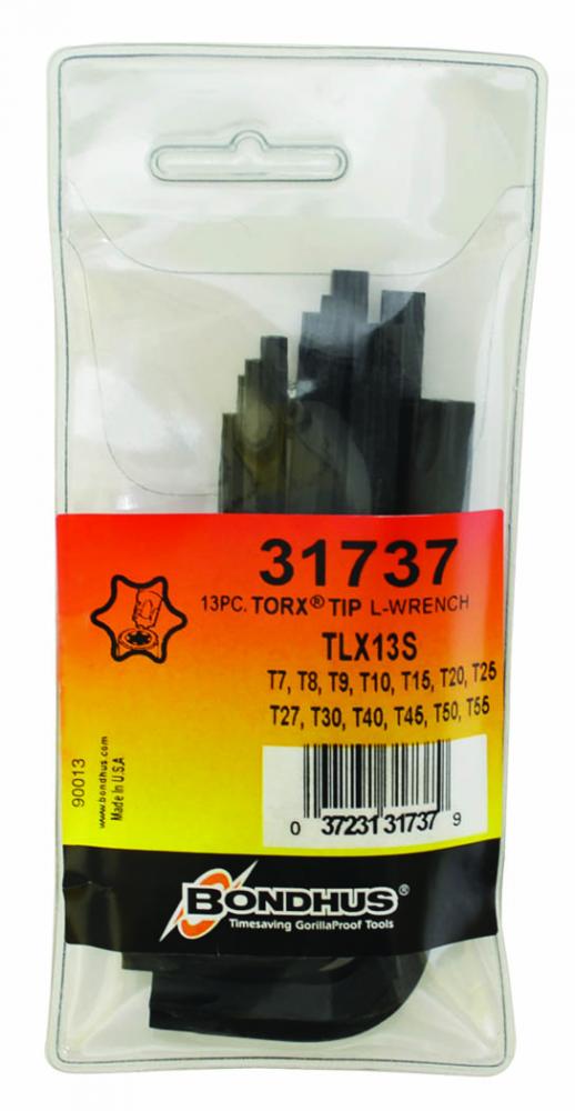 Set 13 TorxÂ® L-Wrench Short Arm T7-T55   Pouch