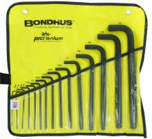Bondhus 10935 - Set 15 Ball End L-wrenches .050-1/2" in Pouch