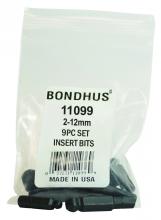 Bondhus 11099 - Set 9 Ball End Insert Bits 2-12mm