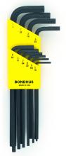 Bondhus 12138 - Set 10 Hex L-wrenches 1/16-1/4" - Long