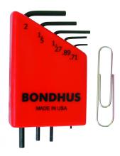 Bondhus 12242 - SET 5 HEX L-WR .71-2.0MM in Clamshell with Card