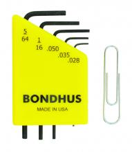 Bondhus 12243 - SET 5 HEX L-WR .028-5/64" in Clamshell with Card