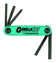 Bondhus 12540 - Set 5 Utility GorillaGrip Fold-up Tools PH#1, SL 3/16, Hex 4mm, 5mm, 6mm