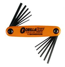 Bondhus 12550 - Set 12 Hex GorillaGrip Fold-up Tools 5/64-5/32" & 1.5-5mm