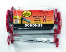 Bondhus 13187 - Set 8 Ball End & Hex Graduated Length T-Handles 2-10mm