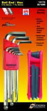 Bondhus 14170 - Set 16 BriteGuardâ„¢ Ball End L-Wrenches MM and Hex End Fold Up MM Double Pack - 16999 (1.5-10mm) +