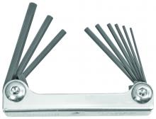 Bondhus 14591 - Set 9 Hex Metal Handle Fold-up Tools .050-3/16"