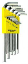 Bondhus 16137 - Set 13 BriteGuard Plated Hex L-wrenches .050-3/8" - Long