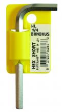 Bondhus 16212 - 1/4"   BriteGuard Plated Hex L-wrench - Short - Tagged/Barcoded