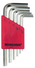 Bondhus 16246 - Set 6 BriteGuard Plated Hex L-wrenches 1.5-5mm - Short