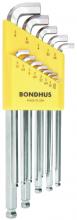 Bondhus 16737 - Set 13 BriteGuard Plated Stubby Ball End L-wrenches .050-3/8"