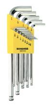 Bondhus 16937 - Set 13 BriteGuard Plated Ball End L-wrenches .050-3/8" Long