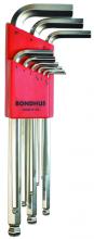 Bondhus 16999 - Set 9 BriteGuard Plated Ball End L-wrenches 1.5-10mm Long