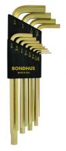 Bondhus 38136 - Set 12 GoldGuard Plated Hex L-wrenches .050-5/16" - Long